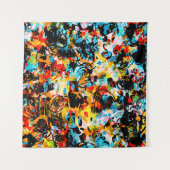 Tenture Bleu, noir, blanc, orange. Bright continu (Devant (Horizontal))