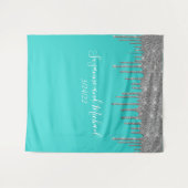 Tenture Bleu Œuf de Robin Mariage avec Gouttes de Paillett (Devant (Horizontal))