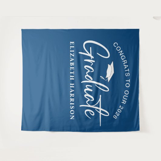 Tenture Bleu Photo Booth (Devant (Horizontal))