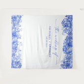 Tenture Bleu Porcelain Mariage Backdrops (Devant (Horizontal))