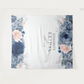 Tenture Bleu poussiéreux et floral rose pour mariage / Bab (Devant (Horizontal))