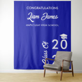 Tenture Bleu Royal Minimal Diplôme Photo Booth Arrière-pla (En situation)