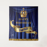 Bleu Royal Or Prince Joyeux Anniversaire