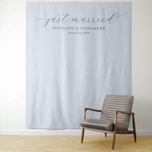 Tenture Bleu Sérénité Jeune Mariée Calligraphie