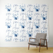 Tenture Bleu sur Bleu, Fleur en fleurs (En situation (horizontale))