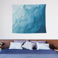 Bleu Tranquille Océan Vagues Nature Art Abstrait