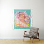 Tenture bleu turquoise (En situation (horizontale))