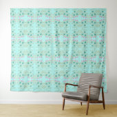 Tenture Bleu turquoise et rose (En situation (horizontale))