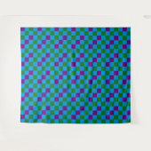 Tenture Bleu Vert Motif à Carreaux Design Violet  (Devant (Horizontal))