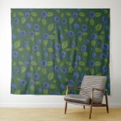 Tenture Bleus sur vert foncé (En situation (horizontale))