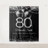 Tenture Bling Diamonds 80th Birthday Party Contexte (Devant)