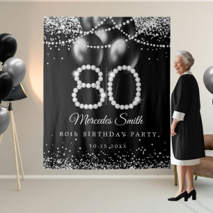 Tenture Bling Diamonds 80th Birthday Party Contexte