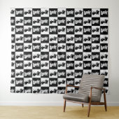 Tenture Bloc de monogramme noir blanc pour chat (En situation (horizontale))
