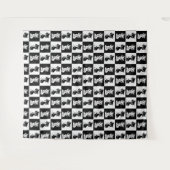 Tenture Bloc de monogramme noir blanc pour chat (Devant (Horizontal))