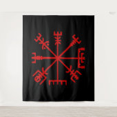 Tenture Blood Red Vegvísir (Viking Compass) (Devant)