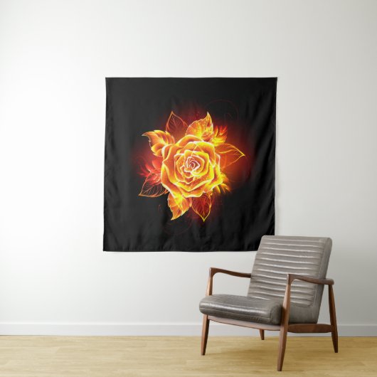 Tenture Blooming Fire Rose (En situation (horizontale))