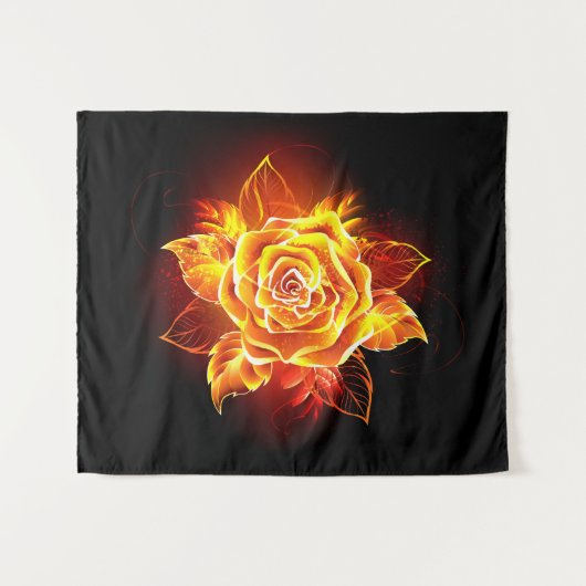 Tenture Blooming Fire Rose (Devant (Horizontal))