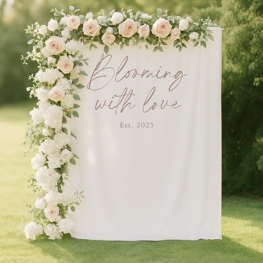 Tenture Blooming With Love Wedding Photo Backdrop