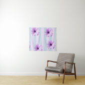 Tenture blue and purple striped daisy pattern (En situation (horizontale))