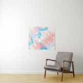 Tenture Blue and white abstract painting (En situation (horizontale))