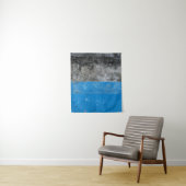 Tenture Blue and white abstract painting (En situation)