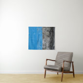 Tenture Blue and white abstract painting (En situation (horizontale))