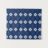 Tenture Blue And White Floral Tapestry (Devant (Horizontal))