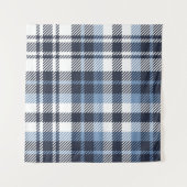 Tenture Blue and White modern tartan plaid Scottish seamle (Devant)