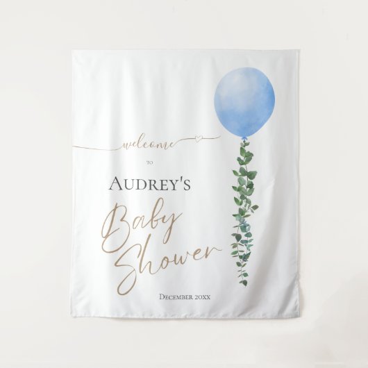 Tenture Blue Balloon Oh Boy Baby shower Affiche de bienven (Devant)