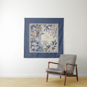 Tenture Blue Botanical Wall Tapestry (En situation (horizontale))