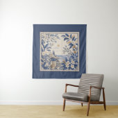 Tenture Blue Botanical Wall Tapestry (En situation)