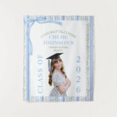 Tenture Blue Bow Floral Graduation (Devant)