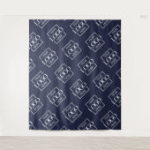 Tenture Blue Business Logo Pattern Trade Show Backdrop (Devant)