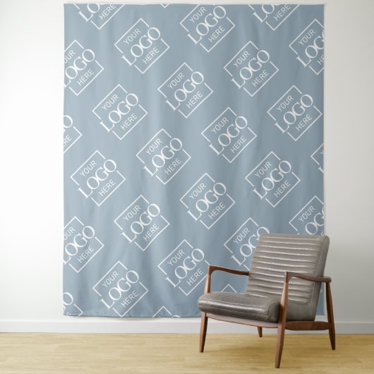 Tenture Blue Business Logo Pattern Trade Show Backdrop (En situation)
