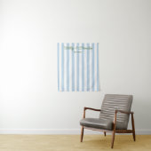 Tenture Blue Cabana Stripe Personalized Wedding (En situation)