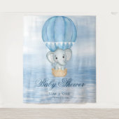 Tenture Blue Elephant Hot Air Balloon fond (Devant)