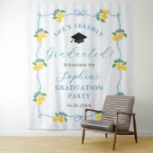 Tenture Blue Freshly Lemon Citrus Graduation Decor (En situation)