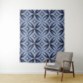 Tenture Blue Geometric Pattern Retro Style (En situation)