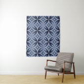 Tenture Blue Geometric Pattern Retro Style (En situation)
