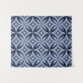 Tenture Blue Geometric Pattern Retro Style (Devant (Horizontal))
