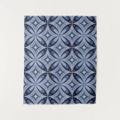 Tenture Blue Geometric Pattern Retro Style (Devant)