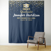 Tenture Blue Graduation Party Photobooth fond (En situation)