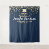 Tenture Blue Graduation Party Photobooth fond (Devant)