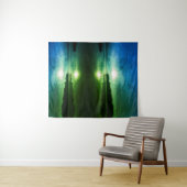 Tenture Blue Green Morning Sunrise abstrait à CT River (En situation (horizontale))