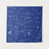 Tenture Blue Handwritten Math Formulas and Equations (Devant)