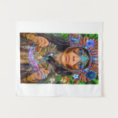 Tenture Blue Humminbird Moth Queen (Devant (Horizontal))