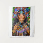 Tenture Blue Humminbird Moth Queen (Devant)