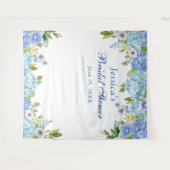 Tenture Blue Hydrangea Fête des mariées Photo Booth Backdr (Devant (Horizontal))