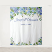 Tenture Blue Hydrangea Floral Mariage Photo Booth fond (Devant)