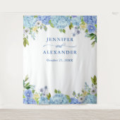 Tenture Blue Hydrangea Floral Mariage Photo Booth fond (Devant)